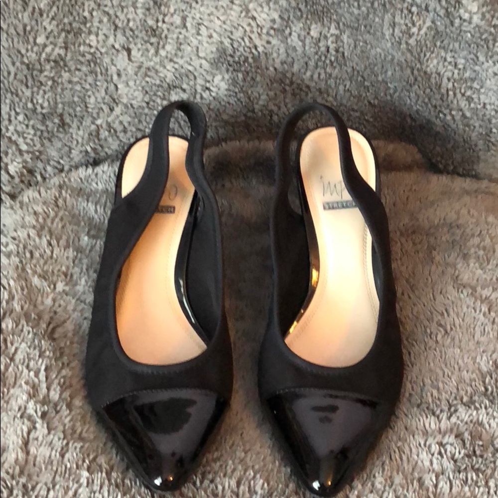 Kitten heel sling backs